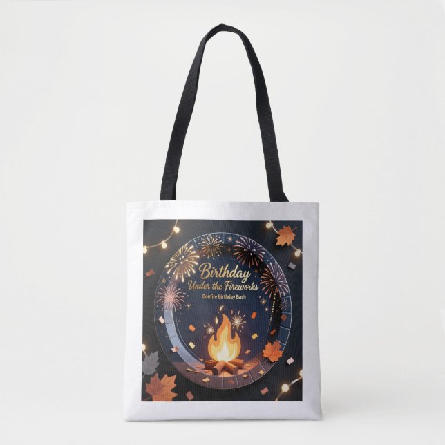 Elegant Bonfire Night Birthday Tote Bag (Devant)