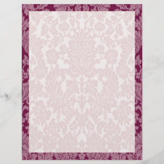 Elégant bordeaux Damask Bordure Classique