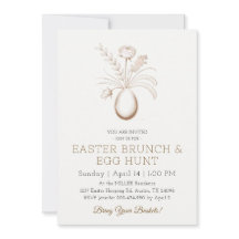 Elegant Botanical Easter Brunch Invitation Card