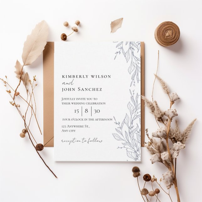 Elegant Botanical Frame Wedding Invitation (Créateur téléchargé)