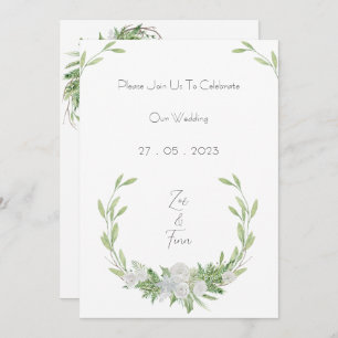 Elegant Botanical Green Leaves Nature Invitation