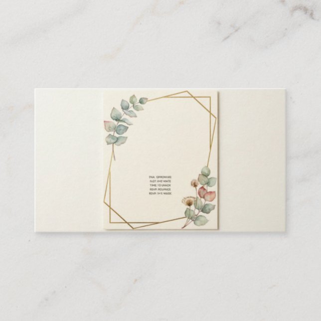 Elegant Botanical Minimalist Wedding Invitation |  (Devant)