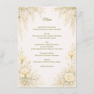 Elegant Botanical Wedding Menu