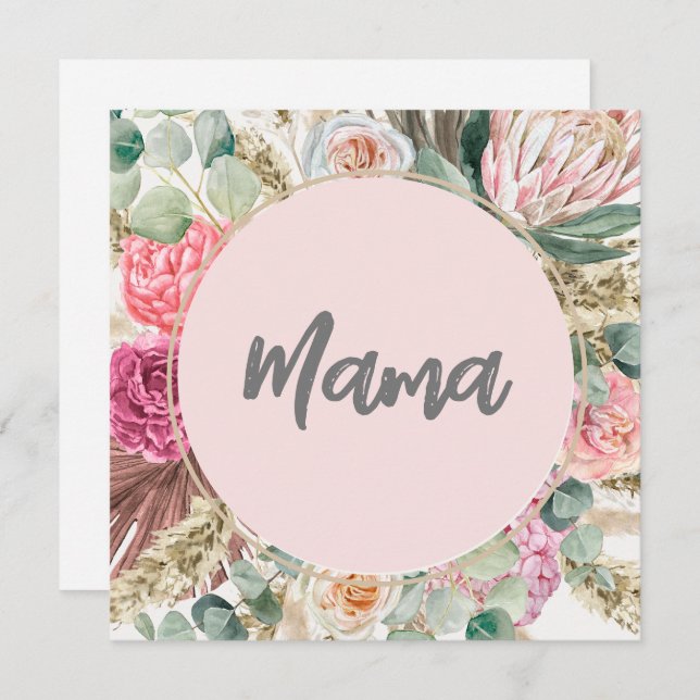 Elégant Botanique Belle florale pour maman (Devant / Derrière)