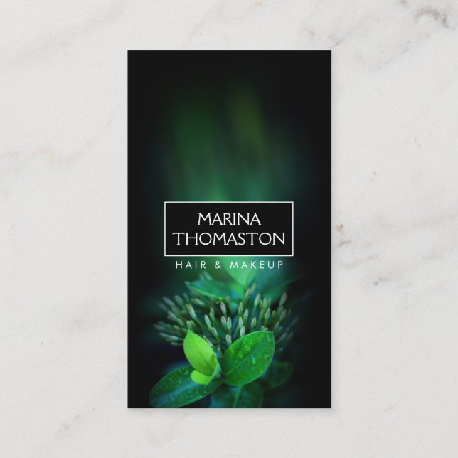 Elégant Botanique I Salon, Carte de visite de beau (Devant)