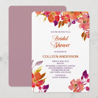 Élégant Bouquet d'été Invitation de la douche nupt
