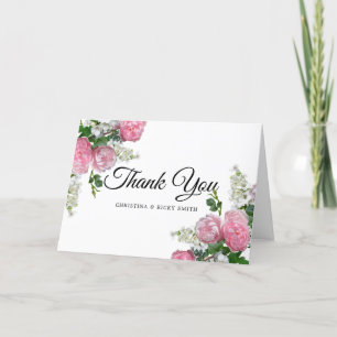 Élégant Bouquet Rose Rose Fleurs Mariage Merci
