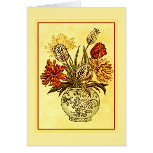 Élégant Bouquet victorien Carte de voeux fixe