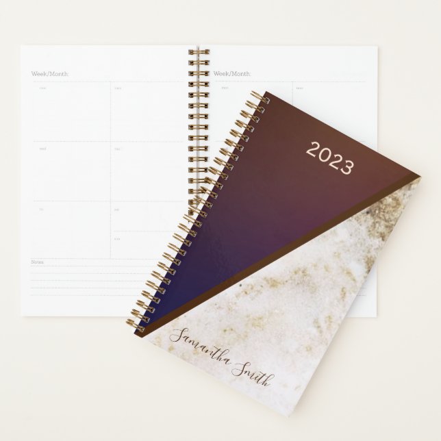 Elégant Bourgogne Magenta Gold Fox marbré 2023 (Devant avec enveloppe)