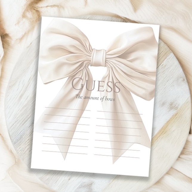 Elégant Bow Beige Devine Combien De Jeu (Créateur téléchargé)