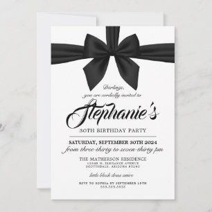 Elegant Bow Black Tiffany Invitation Anniversaire