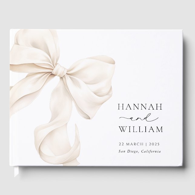 Elegant Bow Mariage livre d'hôtes (Recto)
