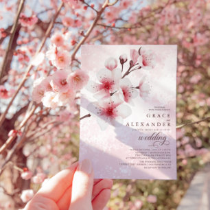 Elegant Branche Sakura Invitation moderne