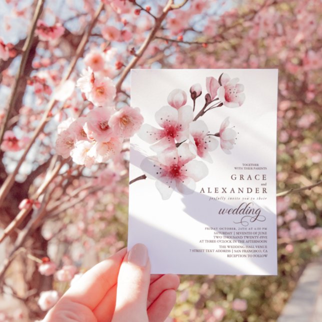 Elegant Branche Sakura Invitation moderne (Créateur téléchargé)