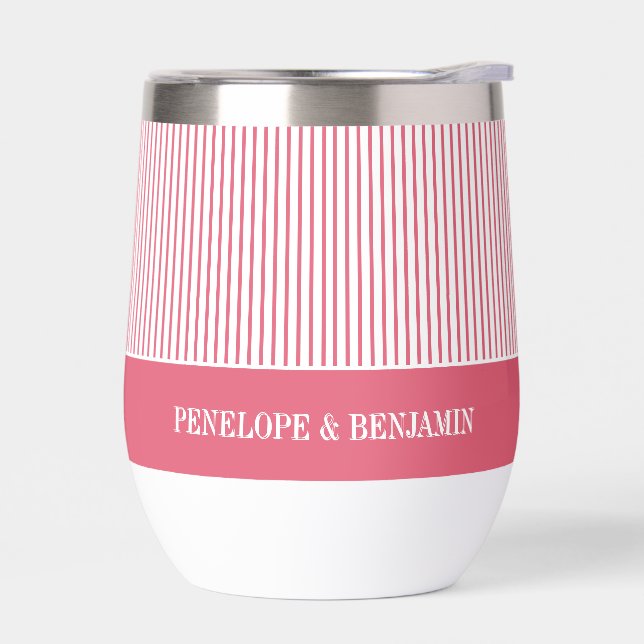 Elegant Bright Pink Striped Wedding (Gauche)