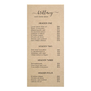 Elégant Brown Rustique Liste de prix