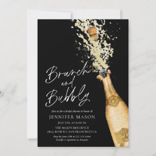 Elégant Brunch et Bubbly Bridal Shower Invitation