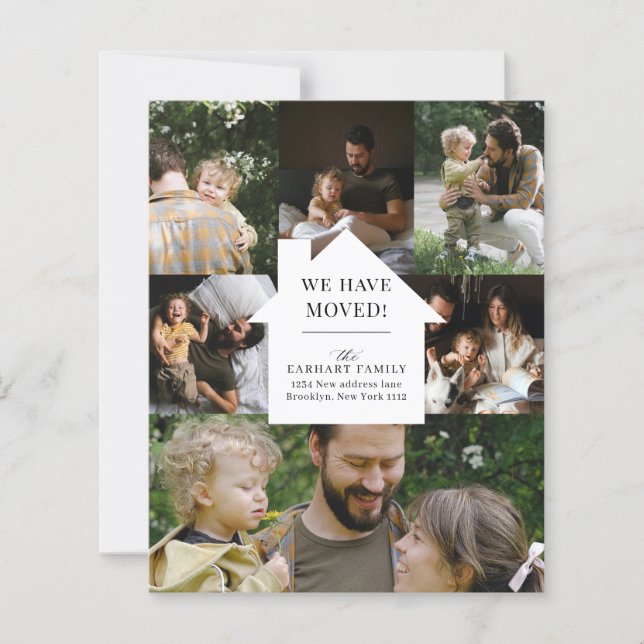 Élégant BUDGET Accueil Photo Collage Déménagement (Devant)