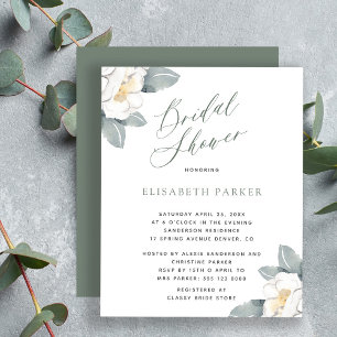 Élégant budget aquarelle floral pour une douche de