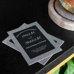 Élégant budget argent 25e anniversaire mariage