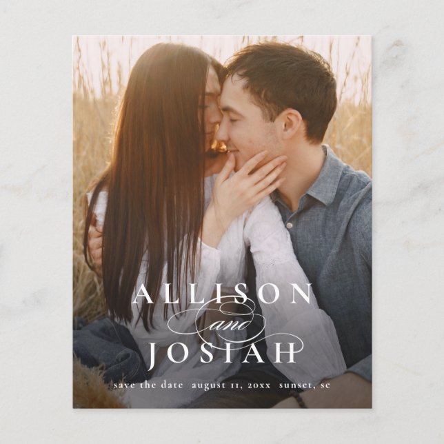 Élégant budget de la typographie Mariage photo Enr (Devant)