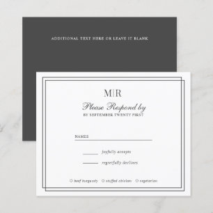 Élégant budget double frontière Monogramme mariage