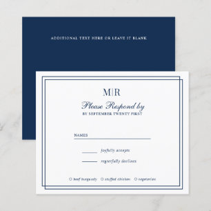 Élégant budget double frontière Monogramme mariage