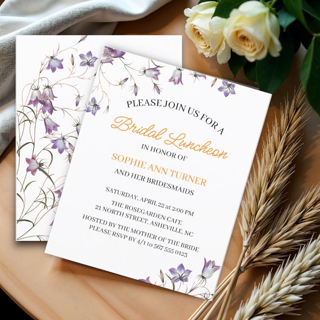 Élégant budget floral déjeuner nuptial Invitation (Créateur téléchargé)