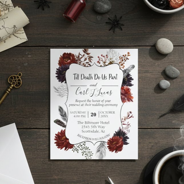 Élégant Budget Halloween Floral Boho Bordeaux  (Créateur téléchargé)