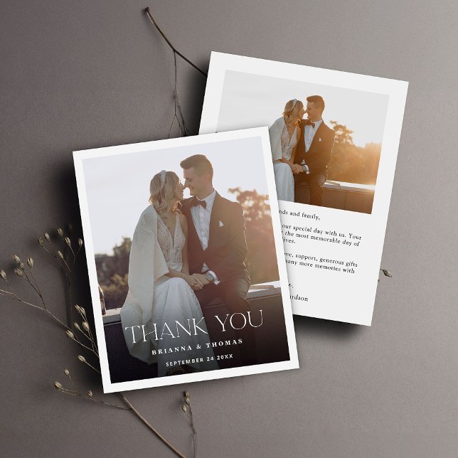 Élégant budget Mariage photo moderne Merci (Créateur téléchargé)