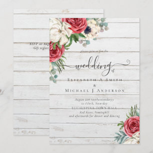 Élégant budget Mariage rouge blanc bleu floral