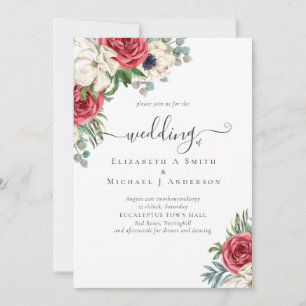 Élégant budget Mariage rouge blanc bleu floral
