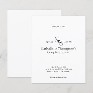 Élégant BUDGET Monogramme Couple Douche nuptiale