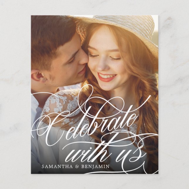 Élégant budget Monogramme Mariage Photo Invitation (Devant)