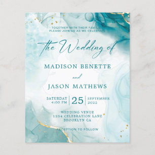 Élégant BUDGET Océan Turquoise Blue Gold Mariage