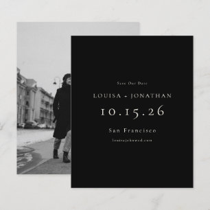 Élégant Budget Photo Mariage Noir Save The Date