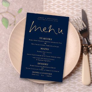 Élégant budget Script Gold Marine Blue Mariage Men