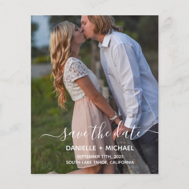 Élégant budget simple Enregistrer la date avec pho (Devant)