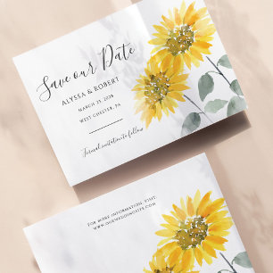 Élégant Budget Sunflower Botanical Save The Date