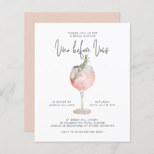 Élégant budget Vino rose avant Vows Fête des marié