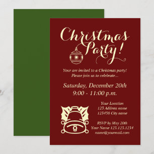 Élégant bureau Noël modèle invitation