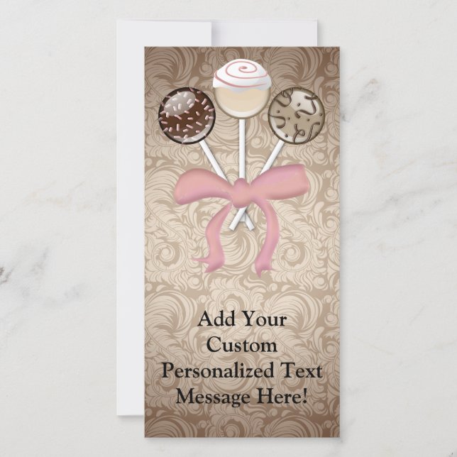 Élégant cacao Damask Cake Pop (Devant)