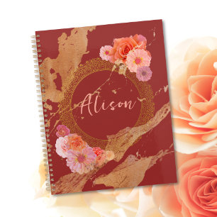 Elégant cadre doré en damas floral personnalisé