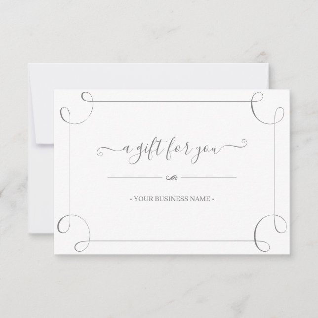 Elégant cadre gris Customisé certificat cadeau (Devant)