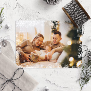 Élégant cadre Joyeux Noël Famille Carte photo