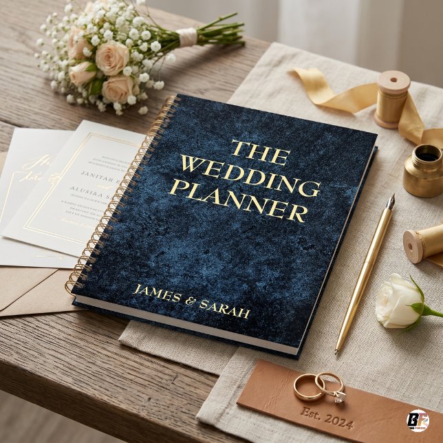 Élégant Cahier de Mariage Personnalisé Texturé Ble (#wedding)