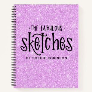 Elégant cahier de Parties scintillant violet avec