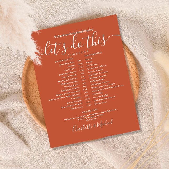 Elégant calendrier de Mariage Terracotta (Créateur téléchargé)