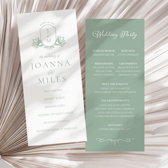 Élégant Calligraphie Sage Botanique Crest Programm (Créateur téléchargé)