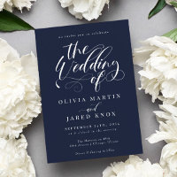 Elegant Calligraphy Classic Wedding Invitation